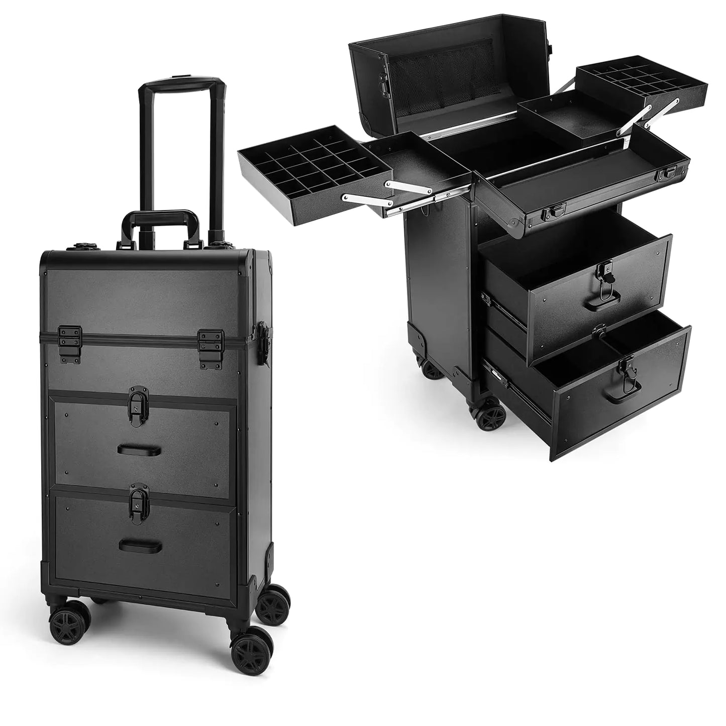Valise Maquillage Pro à Roulettes | Grande Capacité & Sécurité | Bellemetique