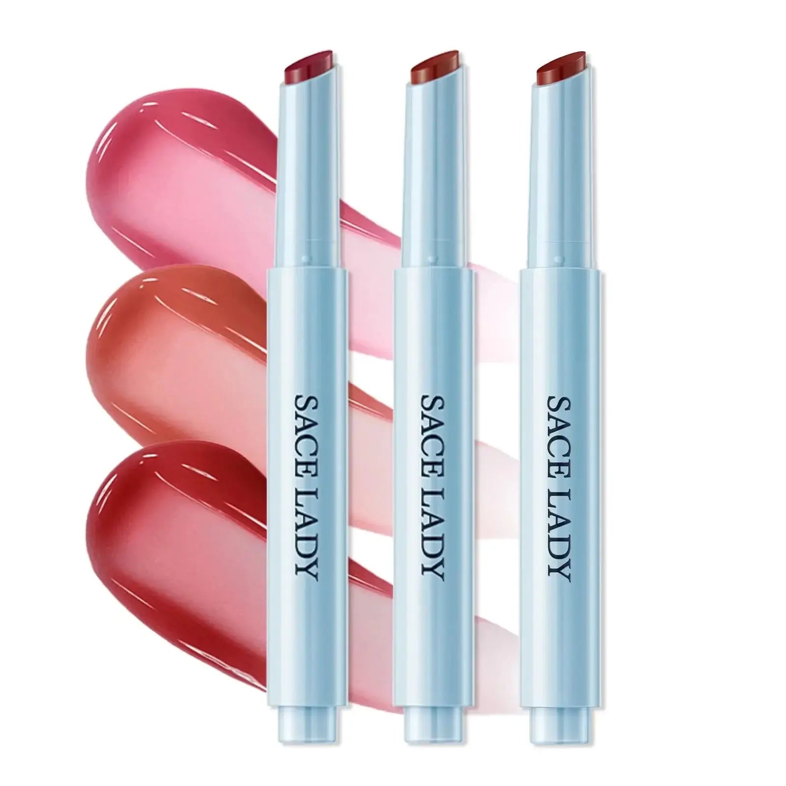SACE LADY Rouge à Lèvres Liquide Click 3 Couleurs Set de Gloss à Lèvres Hydratant Non Collant Glasting Teinte Solide avec Finition Lumineuse (02+03+05 3pcs) Bellemetique
