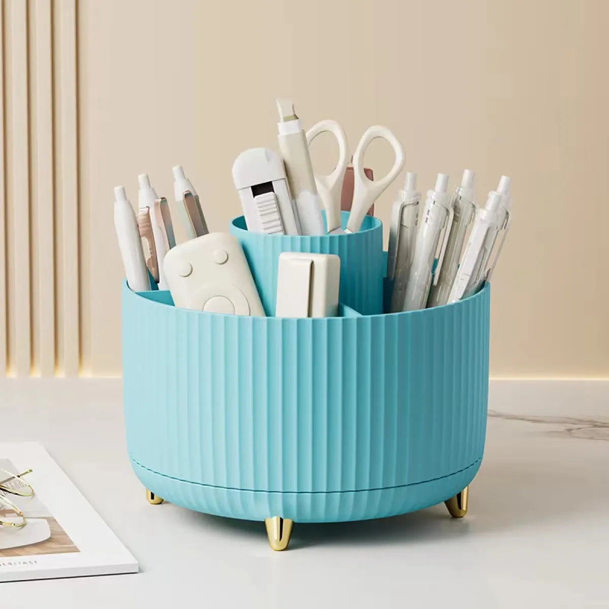 Rotating Cosmetic Brush Holder | 360° Makeup Storage