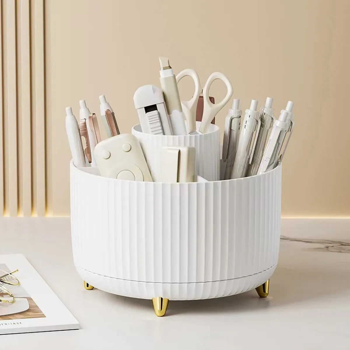 Rotating Cosmetic Brush Holder | 360° Makeup Storage