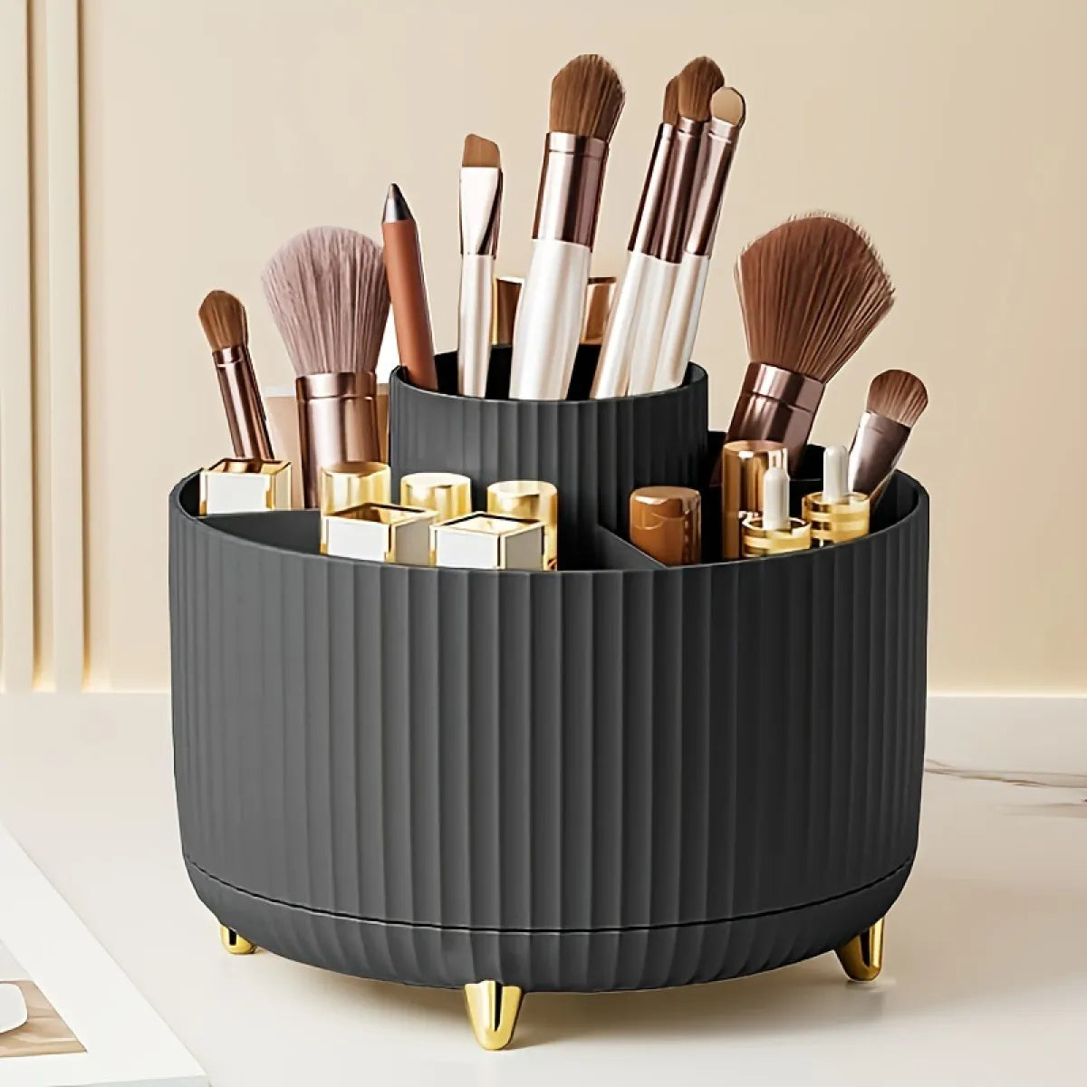Rotating Cosmetic Brush Holder | 360° Makeup Storage